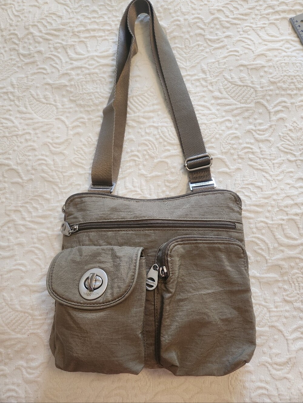 Taupe Baggallini Crossbody Shoulder Bag